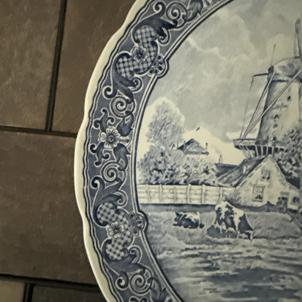 Boch Belgium Delft Windmill Scene Wall Hanging 12